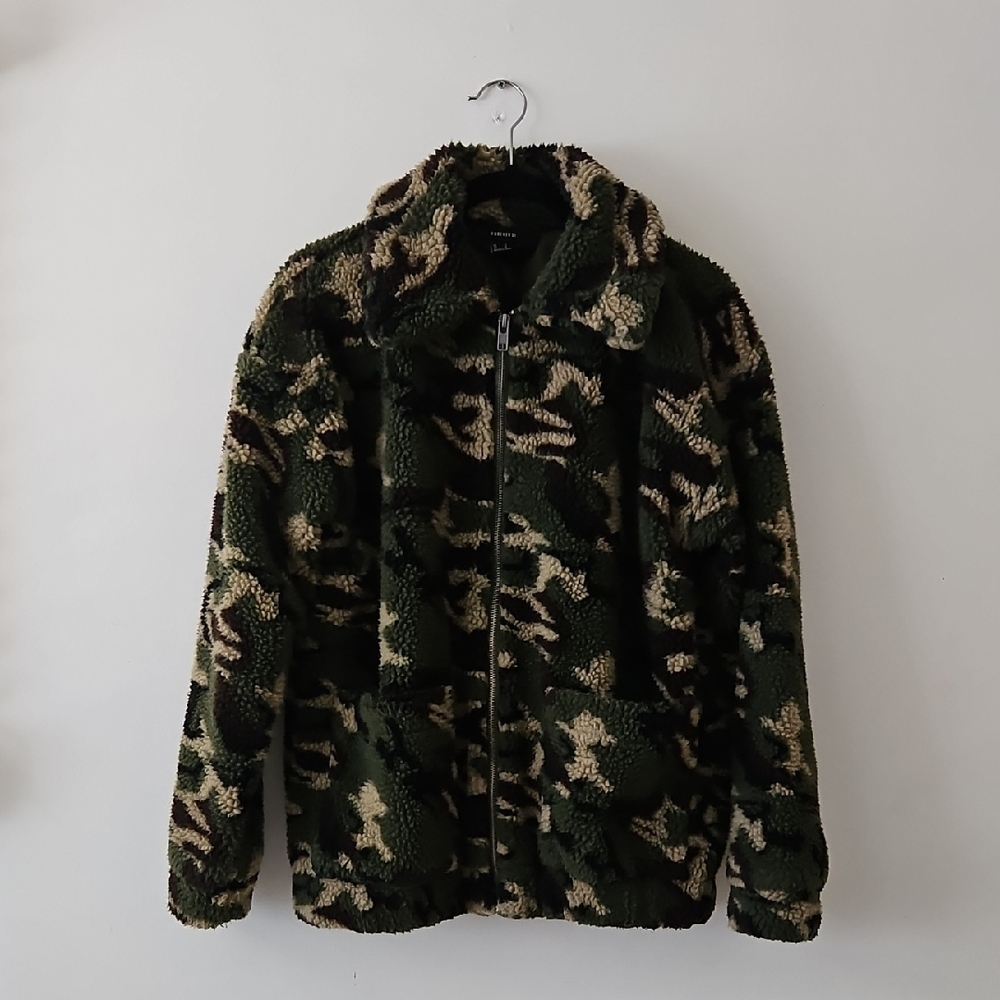 Forever 21 Green and Black Sherpa Jacket